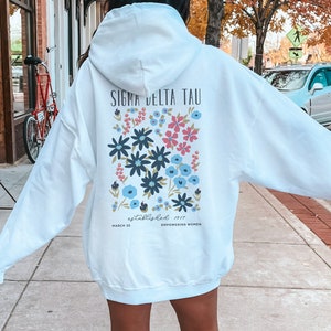 Sigma Delta Tau Flower Market Poster Shirt, Sigma Delta Tau Hoodie, SDT Flower Sweatshirt, Sig Delt Oversized Shirt