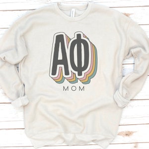 Alpha Phi Letters Sweatshirt, Alpha Phi Mom, Alpha Phi Little Sister