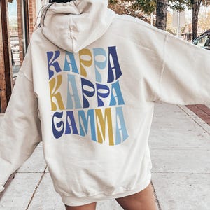 Kappa Kappa Gamma Retro Hoodie, Oversized sorority hoodie, Kappa Hoodie, KKG Groovy Sweatshirt, Kappa sorority