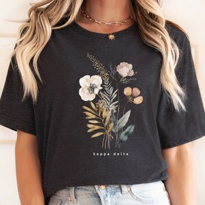 Sorority Wildflower Shirt, Sorority Cottagecore tee, Pressed Flowers, Chi Omega Flower Shirt, Kappa Delta sorority shirt, Delta Zeta, Alpha