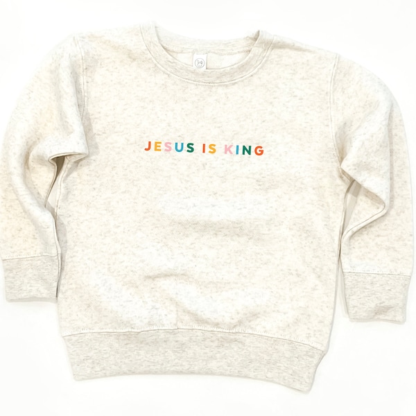 Youth Jesus is King Sweatshirt, Christian Girls boys Sweatshirt, Toddler fleece, Jesus, Make Heaven Crowded Kids, Kids Easter pullover