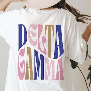 Delta Gamma Comfort Colors Shirt, Delta Gamma Retro Sorority Apparel, Gift for Sorority Sisters, Big Little Reveal, Recruitment Shirts
