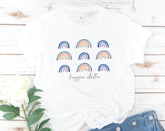 ソロリティ シャツ、レインボー、ソロリティ、レトロ、ヴィンテージ