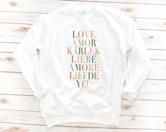 Love Sweatshirt, Valentine's Day shirt, Sweatsuit, Valentine's gift, Amor, Love more, More Love, Vintage, Fleece, Holiday shirt