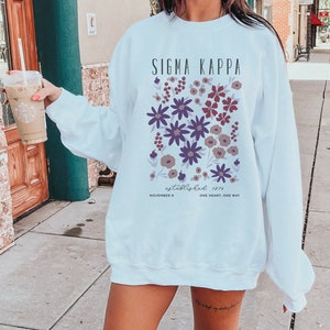 Sigma Kappa Oversized Shirt, Sigma Kappa Flower Market Hoodie, Sig Kap Flower Sweatshirt, Sigma Kappa sorority shirt