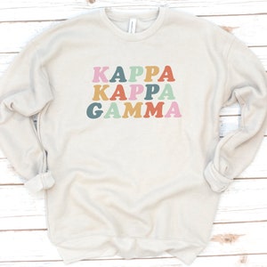 Sorority Sweatshirt, Colorful, Vintage, Sorority gift, Sorority shirts, Bright, Big Little reveal, Zeta Tau Alpha, Delta Gamma, Fleece