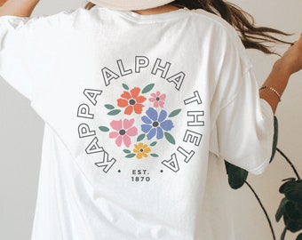 Kappa Alpha Theta Oversized Shirt, Theta Flower Hoodie, Kappa Alpha Theta Flower Sweatshirt, Theta sorority shirt