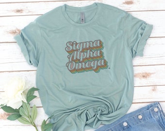 Sigma Alpha Omega, Sorority shirts, Retro, Vintage, Recruitment, big little reveal, big little shirts, Christian Sorority