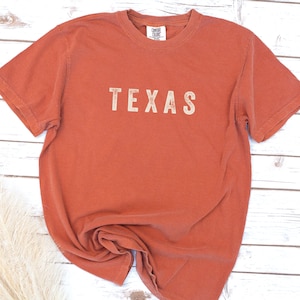 Comfort Colors Texas Shirt, Unisex, Women&#39;s, Men&#39;s, Longhorns, State Tee, Birthday Gift