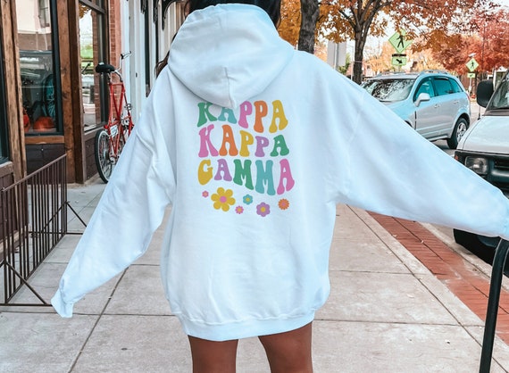 Sorority Oversized Hoodie Sweatshirt, 70s, Delta Big Alpha Gift, Sorority Little, - Fleece, Flower Phi, 60s Alpha, Tau Theta Zeta Kappa Etsy Kappa