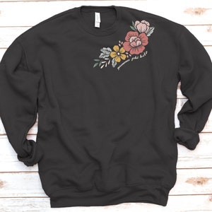 Sorority flower neck Sweatshirt, Colorful, Vintage, Sorority gift, Flowers, Big Little reveal, Zeta Tau Alpha, alpha xi delta, Fleece, alpha