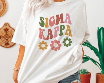 Sigma Kappa Oversized Shirt, Sigma Kappa Groovy Flower, Sig Kap