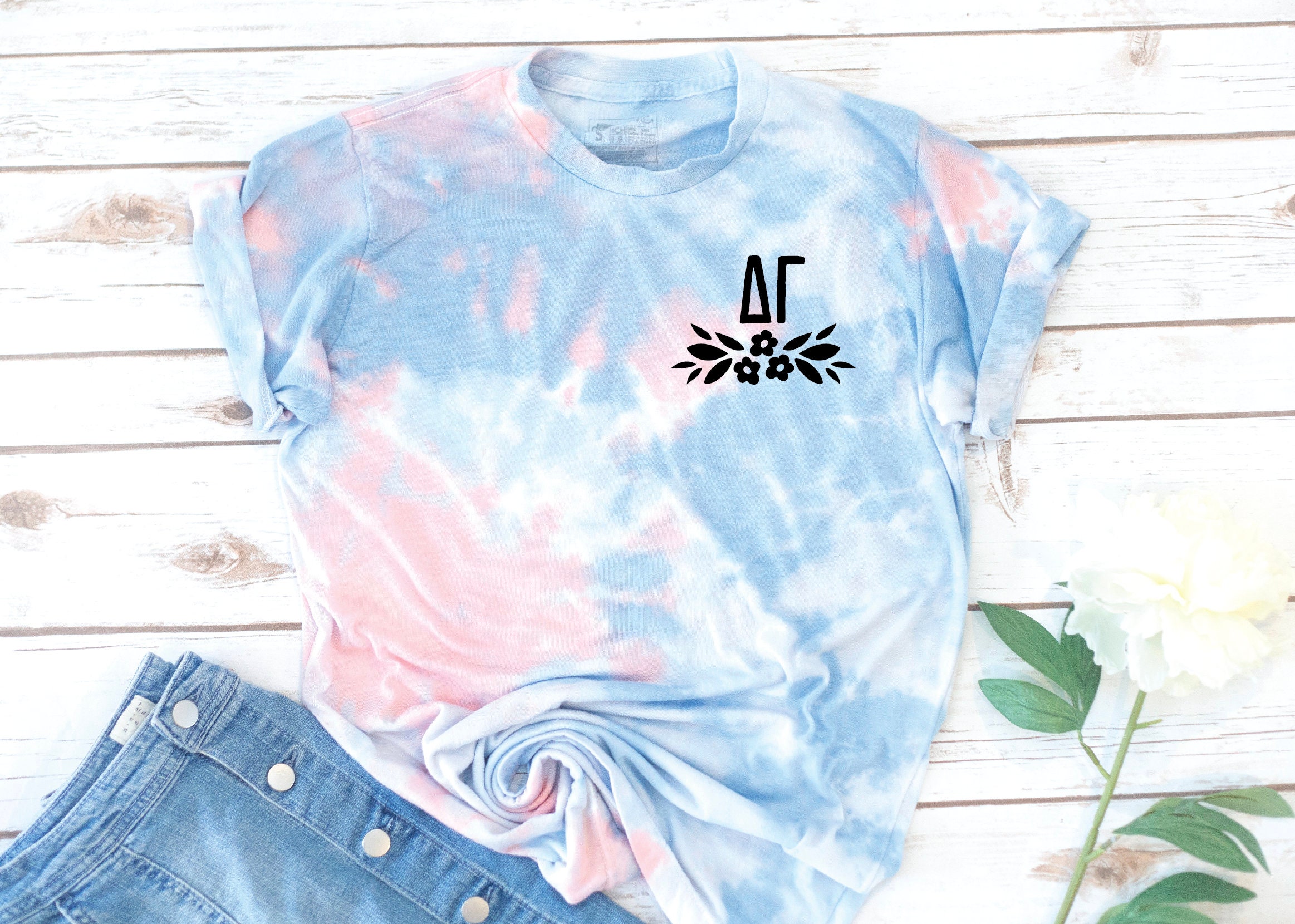 Sorority Tie Dye Shirt Floral Rainbow Retro Vintage Kappa - Etsy