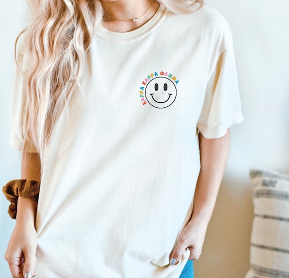 Sorority Happy Face Comfort Colors Shirt - Etsy