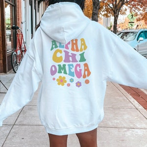 Alpha Chi Omega Oversized Hoodie Sweatshirt, AXO Hooded Fleece, Custom Alpha Chi Shirt, Trendy Alpha Chi Omega Tshirt