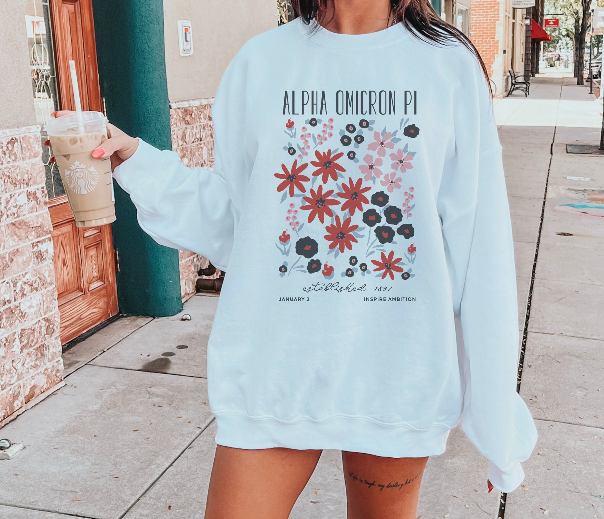 Alpha Omicron Pi Oversized Shirt, Trendy A O PI Hoodie, Alpha O