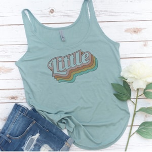 Sorority Geschenk, großer kleiner Tank, Sorority Shirt, Sorority Tank, Retro, Vintage, Regenbogen, GBig, Twin, GGBig, GGBig, 70er Jahre