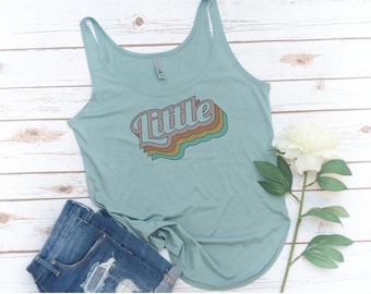 Sorority Gift, Big Little Reveal Tank, Sorority Shirt, Sorority Tank, Retro, Vintage, Rainbow, GBig, Twin, GGBig, GGGBig, 70s