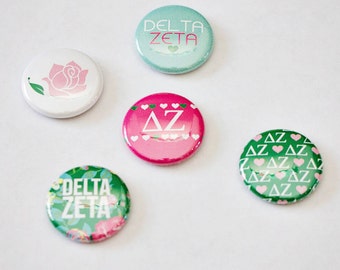 Delta Zeta 1" Buttons, Sorority Buttons