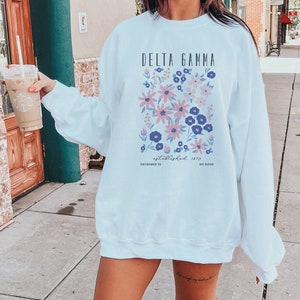 Delta Gamma Oversized Shirt, DG Flower Market Hoodie, DeeGee Flower Sweatshirt, Delta Gamma sorority shirt