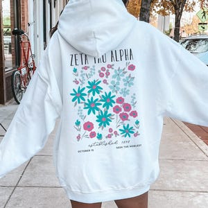 Zeta Tau Alpha Oversized Shirt, Zeta Tau Flower Market Hoodie, ZTA Flower Sweatshirt, Zeta Tau Alpha sorority shirt