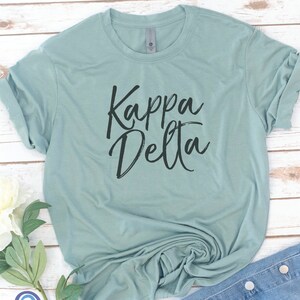 Camiseta de hermandad, Phi Sigma Sigma, Kappa Alpha Theta, Alpha Phi, Vintage, Script, Reclutamiento, revelación, exalumnas, Zeta Tau Alpha, Delta Zeta