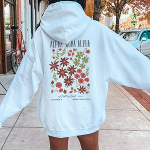 Alpha Sigma Alpha Oversized Shirt, Trendy Alpha Sig Hoodie, ASA Flower Sweatshirt, Alpha Sigma Alpha sorority shirt