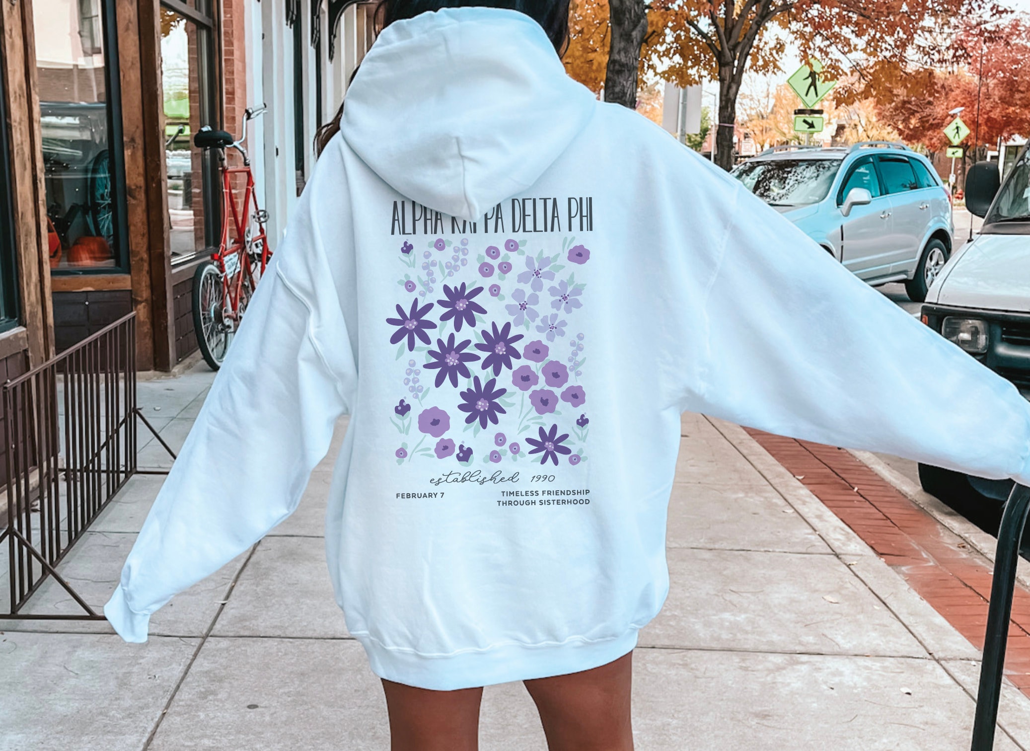 Alpha Kappa Delta Phi Oversized Shirt, Akdphi Flower Market Hoodie