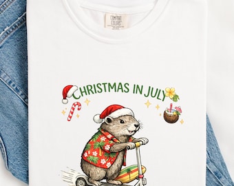 Comfort Colors® Off To Cause A Kerfuffle Shirt Funny Groundhog Scooter Christmas In July Tshirt Silly Animal Mental Health