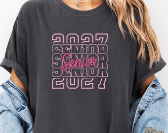 Comfort Colors® 2027 seniorenshirt voor meisjes of jongens. Senior 2027-cadeau. Class of 2027 T-shirt hart modern senior eenvoudig, Back to School T-shirt