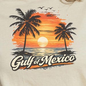 Camiseta retro "Atardecer en el Golfo de México desde 1550", playera de playa de México, playera del Golfo de México, playera de protesta, playera política, playera anti