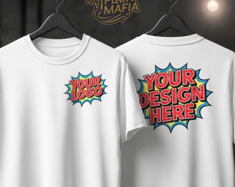 Camiseta personalizada con foto y texto / Diseño personalizado (parte delantera y trasera)