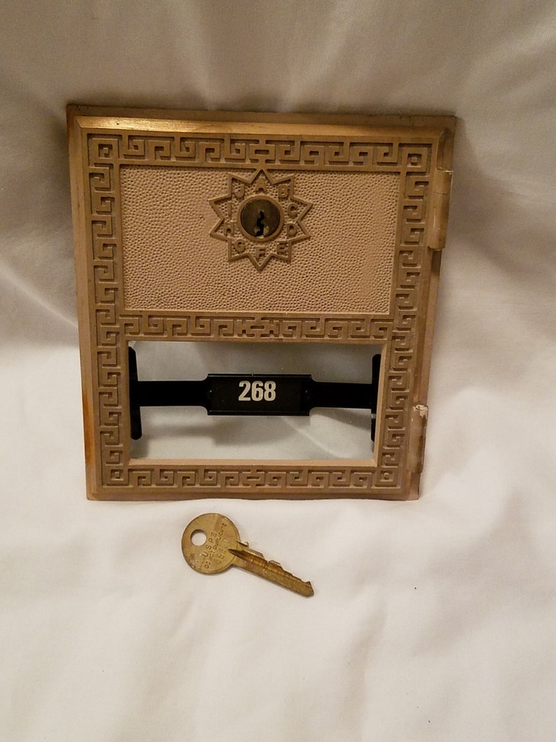Vintage Brass Post Office Mailbox Door Cover by Auth Elec 1970 Etsy