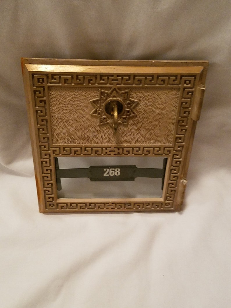 Vintage Brass Post Office Mailbox Door Cover by Auth Elec 1970 Etsy