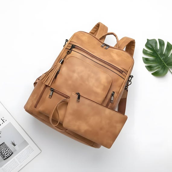 Genuine Leather Anti-Theft Backpack Purse for Women Large Capacity Anti-theft Backpack under $5! Xqxayjr Women main image 3