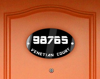 Acrylic Sign Custom House Plaque Address Modern Numbers Number VWAQ NAS07