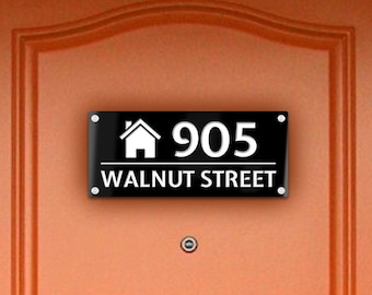 Address Plaque Modern Acrylic Custom House Number Sign Numbers VWAQ NAS12