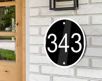 Custom Acrylic Numbers Modern House Number Address Plaque Sign VWAQ NAS04