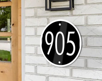 Modern House Numbers Address Plaque Sign, Custom Acrylic Number VWAQ NAS01