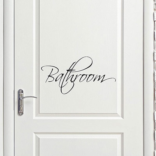 Bathroom Door Decal Etsy