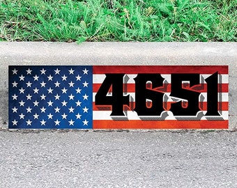 Personalized American Flag Curb House Number Decal Custom USA Vinyl Address Sticker Sign - PCCD2 - VWAQ