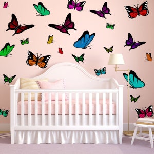 Butterfly Wall Decals Kids Room Wall Stickers Peel and Stick - 24 PCS - PAS52 - VWAQ