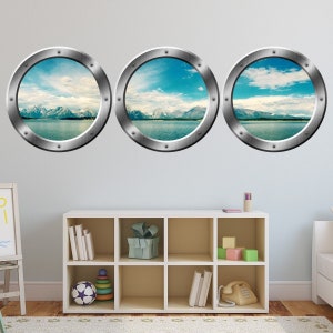 VWAQ 3D Ocean View Wall Clings | Porthole Window For Wall  Vinyl Sticker - SPW21