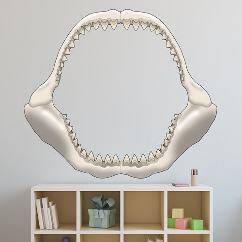 Shark Wall Decal Great White Shark Home Decor Mural Peel & - Etsy