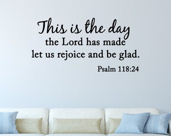 VWAQ This is the Day the Lord Has Made Let Us Rejoice and Be Glad Bible Decal Wall Sticker #2