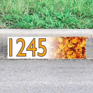 Customized Fall Leaves Curbside Decal Personalized Curb Street Numbers Sticker Autumn Decor - PCCD32 - VWAQ