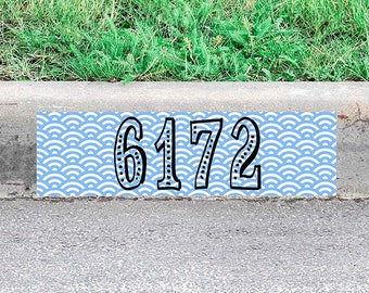 Personalized Curbside Street Number Sticker Custom Curb Address Decal Vinyl Home Decor - VWAQ - PCCD13
