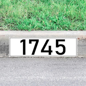 Curbside Number Decal Custom Curb Decor Street Address Sticker Decoration - VWAQ - PCCD20