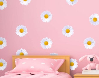 Daisies Wall Decals Peel and Stick Flowers Nursery Room Stickers Decor 24 pcs - VWAQ - NA19
