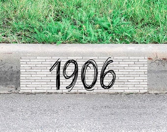 Customized Curbside Street Address Decal Concrete Sticker Personalized Curbside Decor - VWAQ - PCCD15